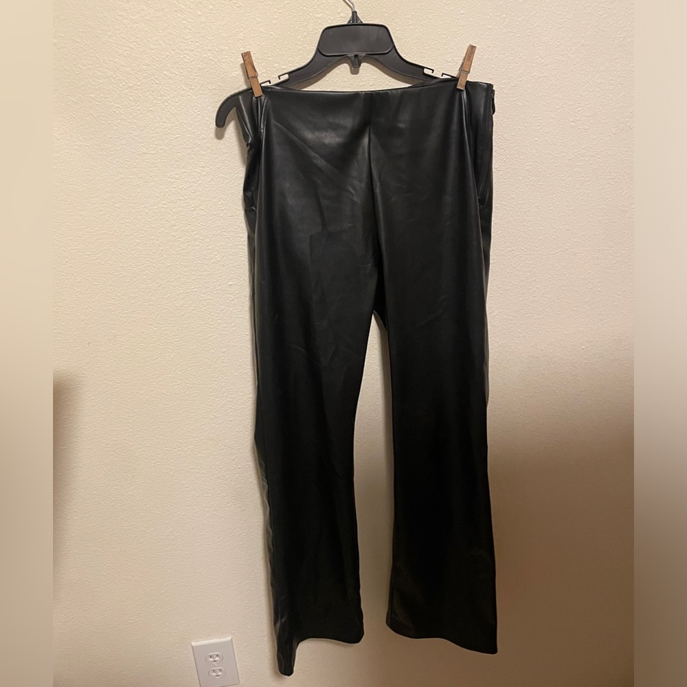 Zara Black Leather Trousers